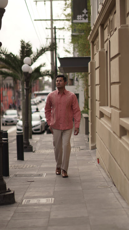 Guayabera Valladolid #466 Durazno ML / Beige - Caqui