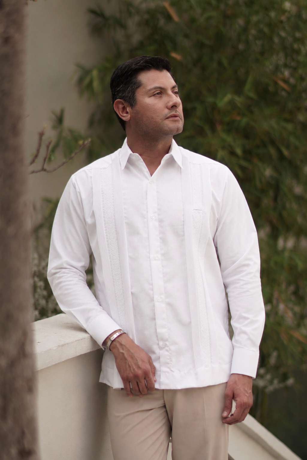 Guayabera Humberto Azteca Blanca ML / Blanco