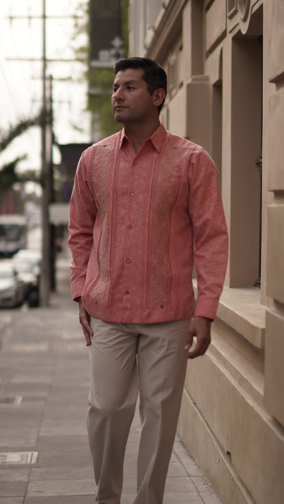 Guayabera Valladolid #466 Durazno ML / Beige - Caqui