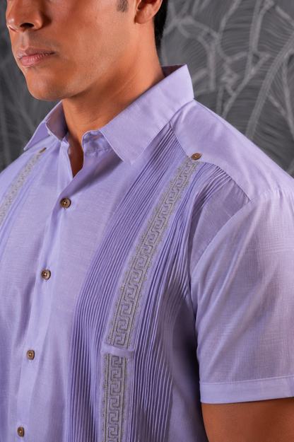 Guayabera Humberto Azteca Lila / Gris