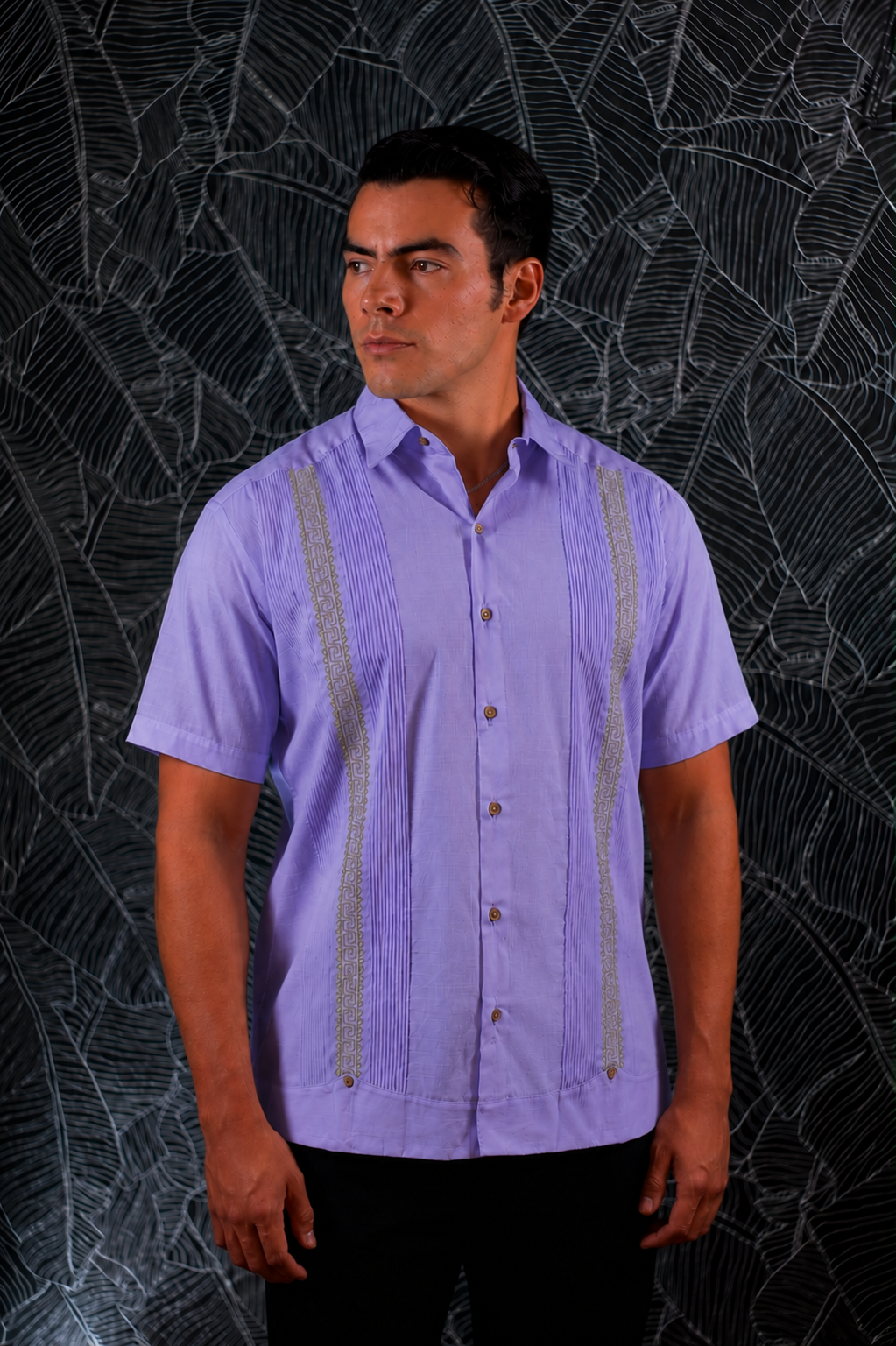 Guayabera Humberto Azteca Lila / Gris