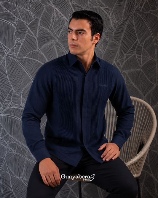 Guayabera Presidencial Manuel Azul Marino ML