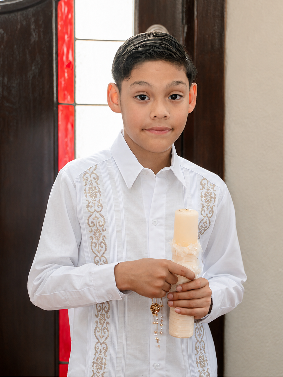 Guayabera Fernando #786 Blanca / Beige