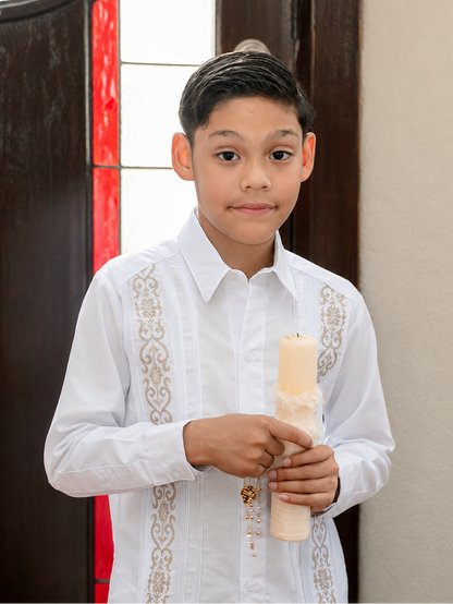 Guayabera Fernando #786 Blanca / Beige