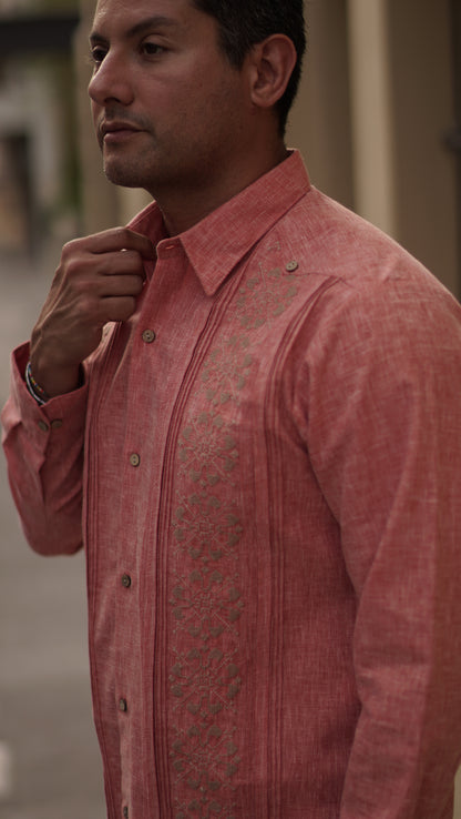 Guayabera Valladolid #466 Durazno ML / Beige - Caqui