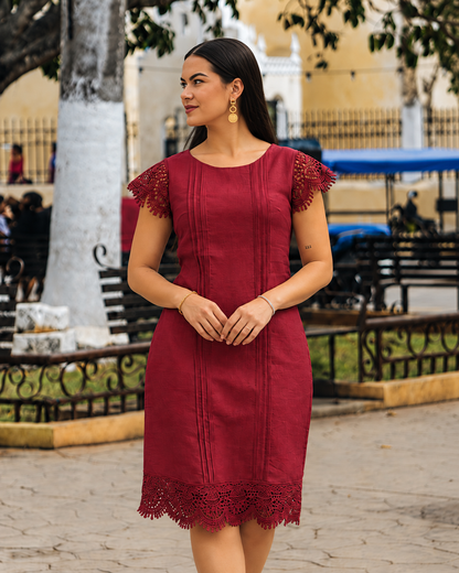 Vestido Azucena Vino