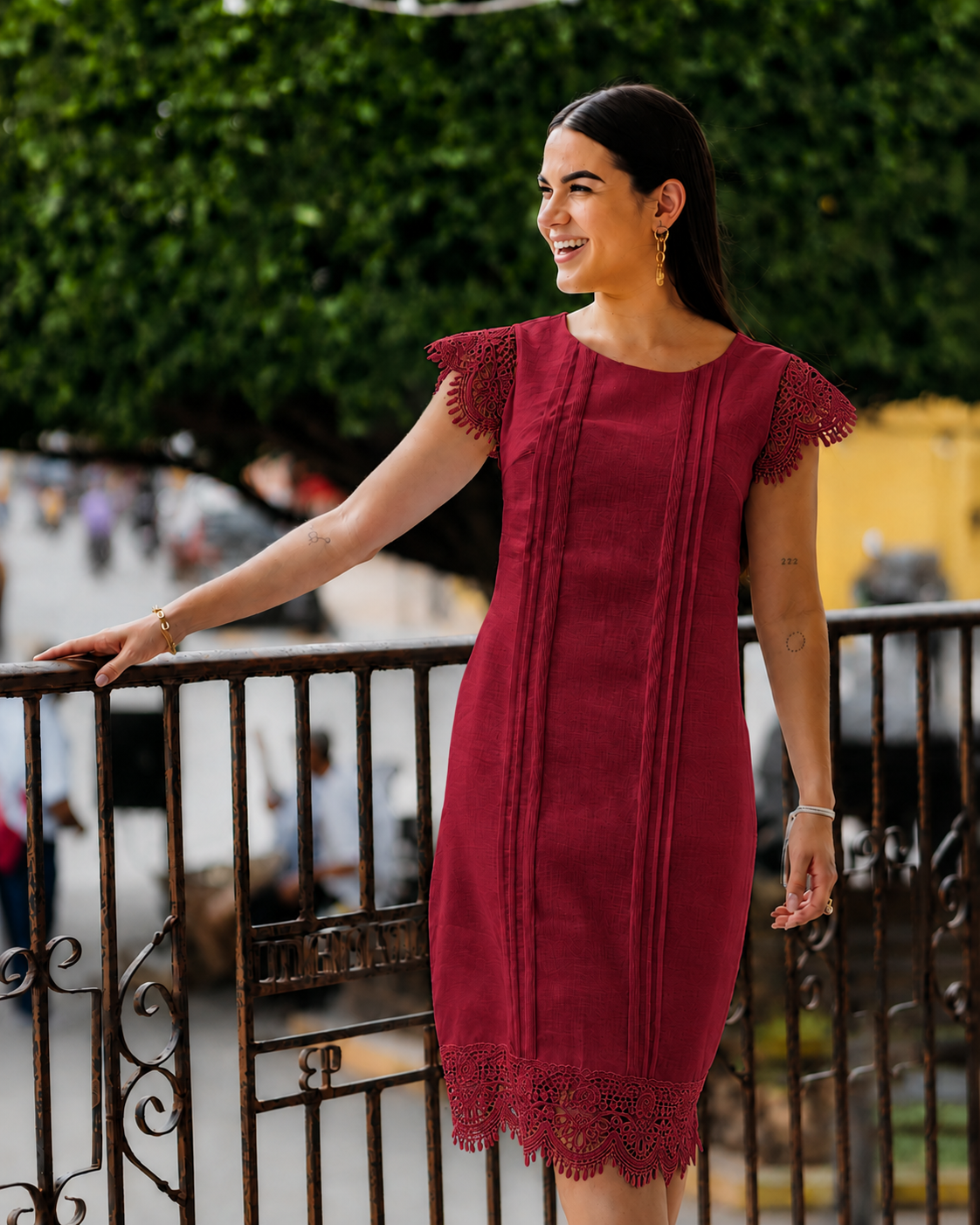 Vestido Azucena Vino
