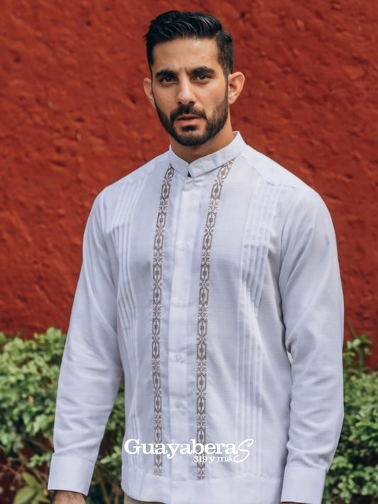 Guayabera Sabacche #287 Blanca ML / Kaki