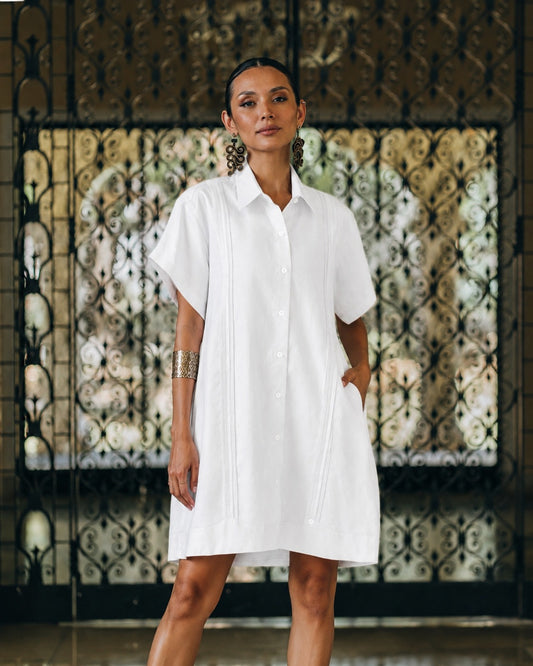 Guayavestido Oversize Blanco 100% Lino