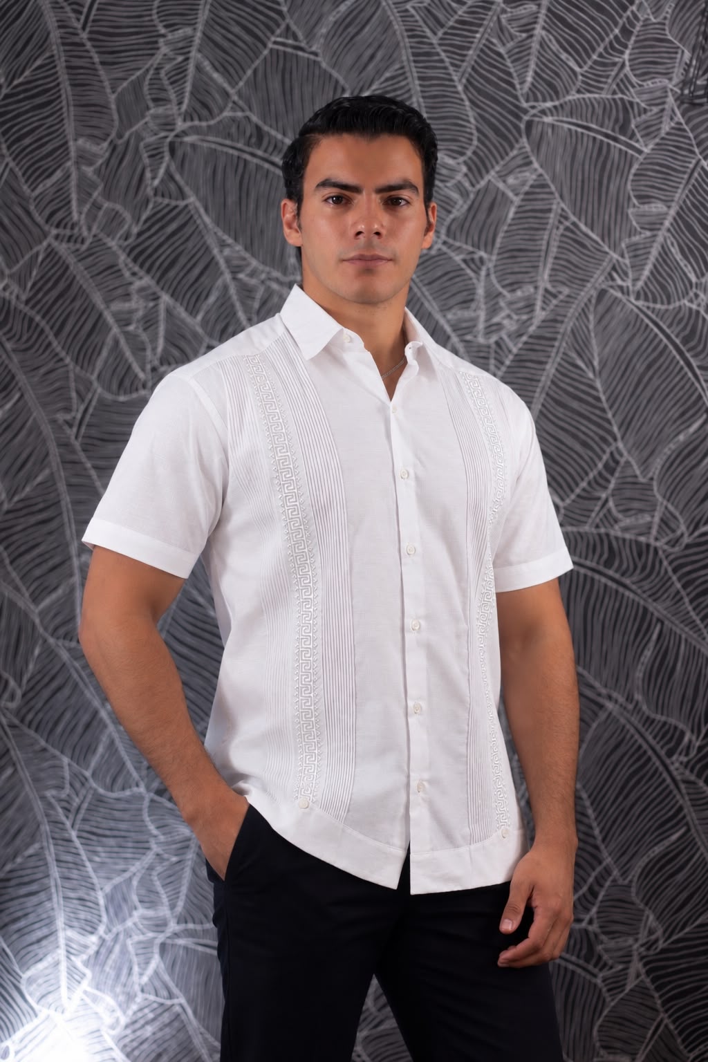 Guayabera Humberto Azteca Blanca / Blanco